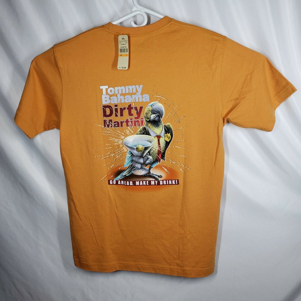 Tommy Bahama Relax Dirty Martini Mens SM T Shirt Parrot GO AHEAD, MAKE MY DRINK! - Picture 3 of 9